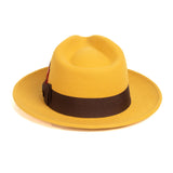 Crushable Mustard 100% Australian Wool Fedora Hat