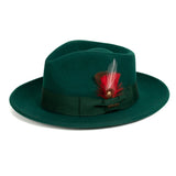 Crushable Hunter Green 100% Australian Wool Fedora Hat