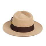Crushable Beige Melange 100% Australian Wool Fedora Hat