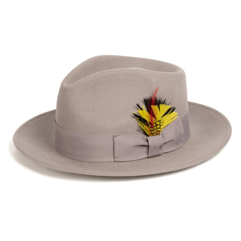 Crushable Light Grey 100% Australian Wool Fedora Hat