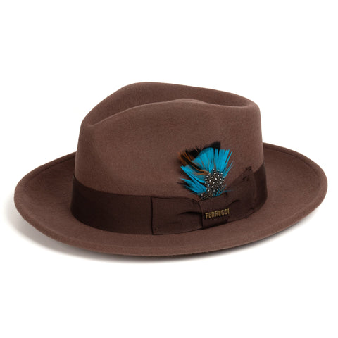 Crushable Black 100% Australian Wool Fedora Hat