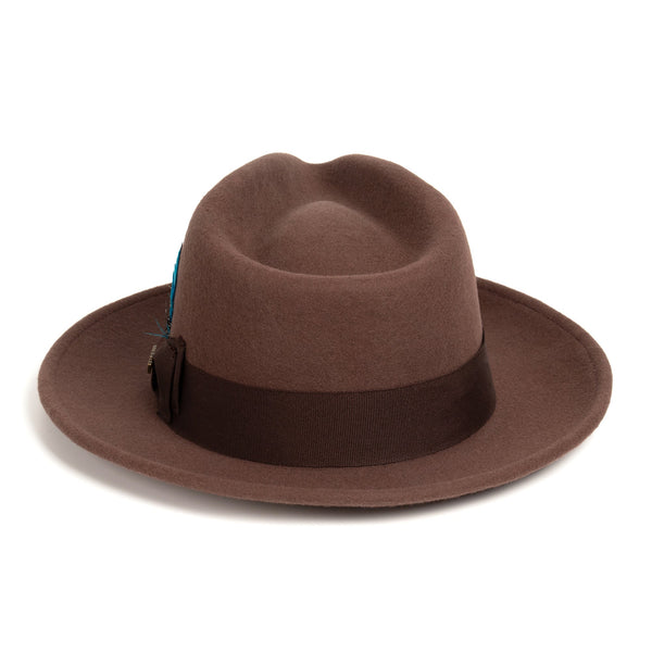Crushable Brown 100% Australian Wool Fedora Hat