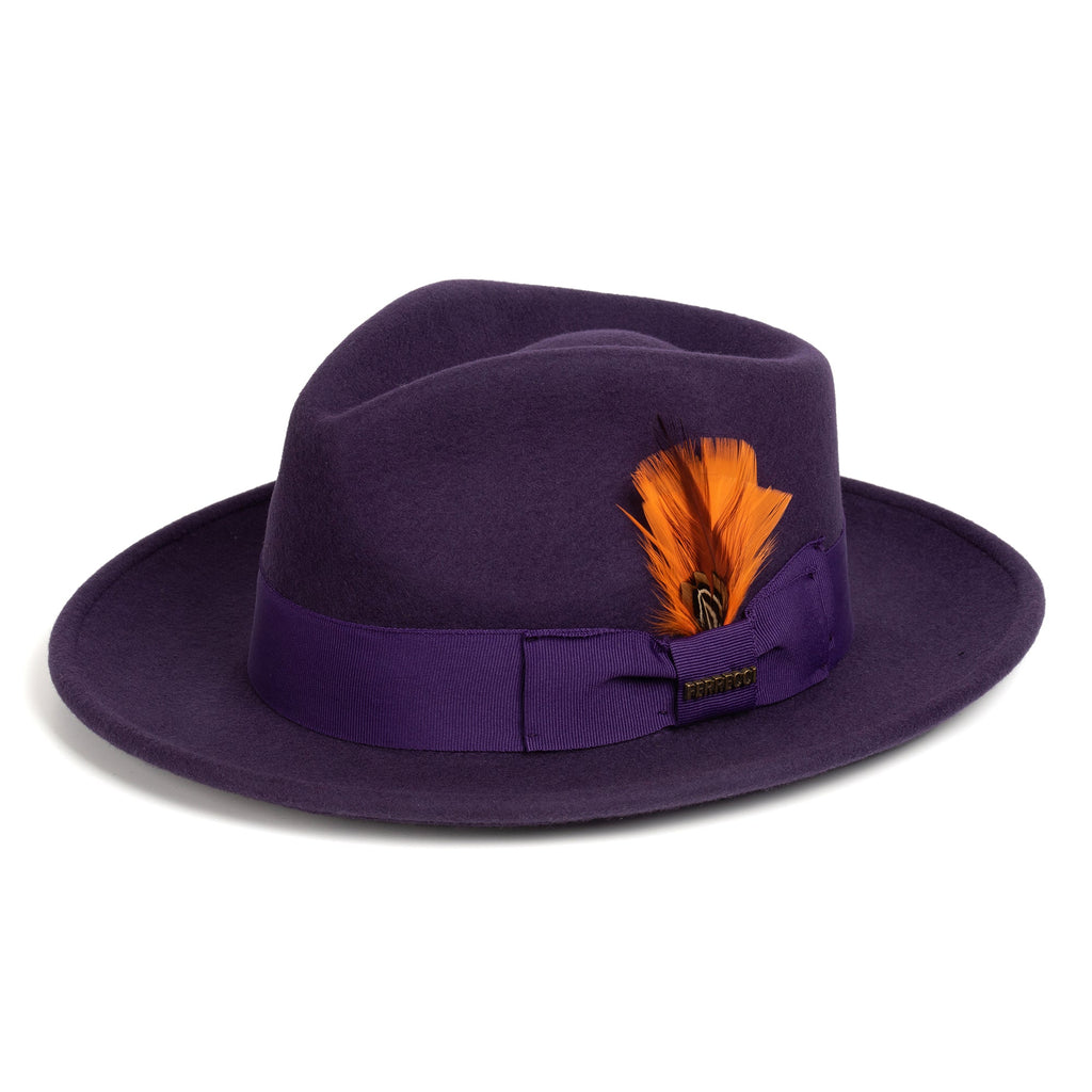 Crushable Purple 100% Australian Wool Fedora Hat