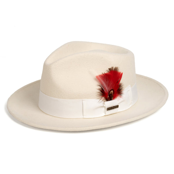 Crushable Off-White 100% Australian Wool Fedora Hat