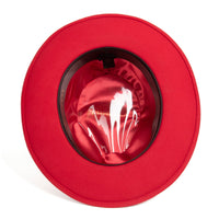 Crushable Red/Black 100% Australian Wool Fedora Hat