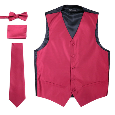 Men's Pink Geometric Pattern Design 4-pc Necktie Box Set