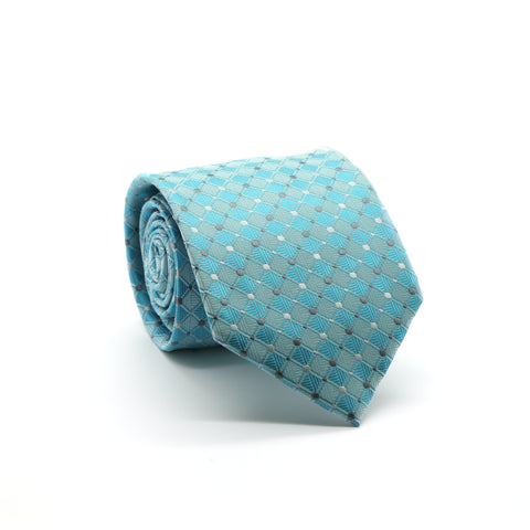 Ferrecci Mens Turquoise Diamond Necktie with Handkerchief Set