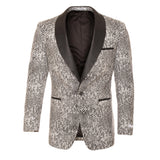 Ash Black and White Snake Skin Tuxedo Blazer - FHYINC best men's suits, tuxedos, formal men's wear wholesale