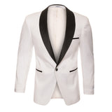Ash All White Snake Skin Tuxedo Blazer - FHYINC best men's suits, tuxedos, formal men's wear wholesale