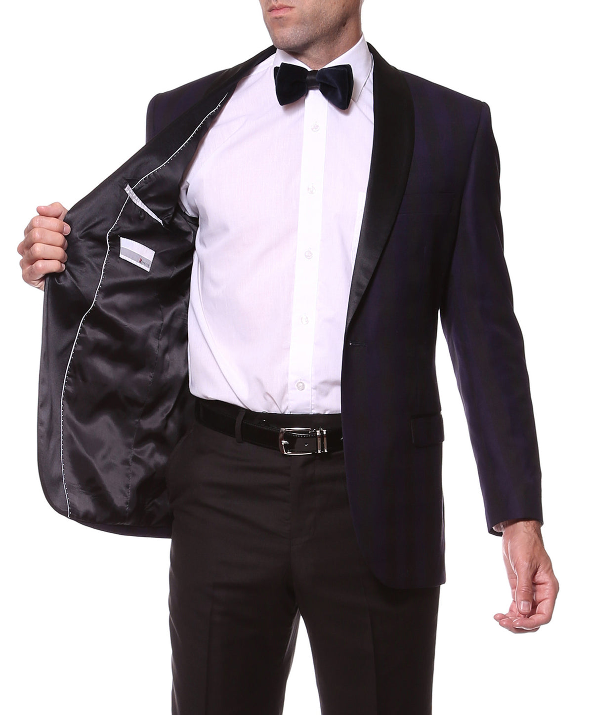 The Astor Purple Plaid Slim Shawl Tuxedo Blazer - FHYINC best men's suits, tuxedos, formal men's wear wholesale