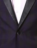 The Astor Purple Plaid Slim Shawl Tuxedo Blazer - FHYINC best men's suits, tuxedos, formal men's wear wholesale