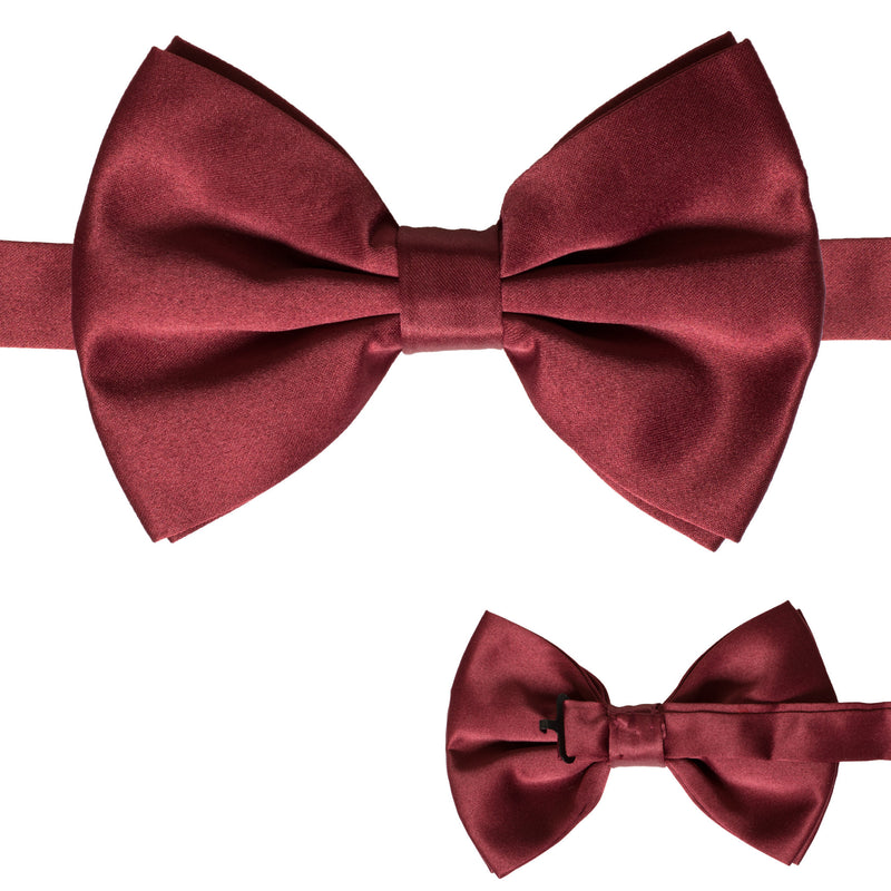 Axis Burgundy Adjustable Satin Bowtie - FHYINC best men's suits, tuxedos, formal men's wear wholesale