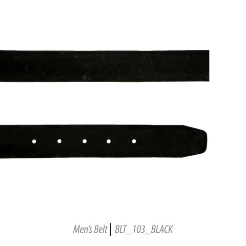 Ferrecci Mens 100% Genuine 103 Black Leather Belt - One size Fits All