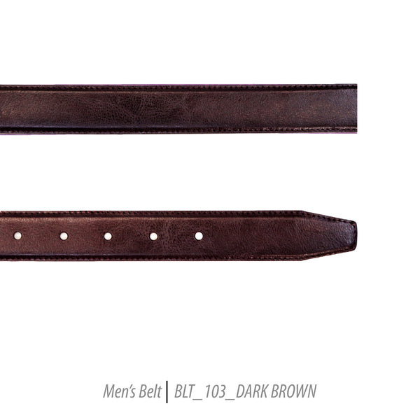 Ferrecci Mens 100% Genuine 103 Dark Brown Leather Belt - One size Fits All - FHYINC best men's suits, tuxedos, formal men's wear wholesale