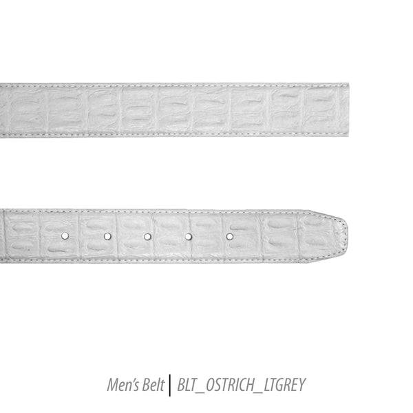 Ferrecci Mens 100% Genuine Leather Lite Grey Belt w/Ostrich Top - One size Fits All - FHYINC best men's suits, tuxedos, formal men's wear wholesale
