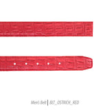 Ferrecci Mens 100% Genuine Leather Red Belt w/Ostrich Top - One size Fits All - FHYINC best men's suits, tuxedos, formal men's wear wholesale