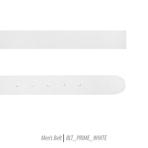 Ferrecci Mens 100% Genuine Prime White Leather Belt - One size Fits All