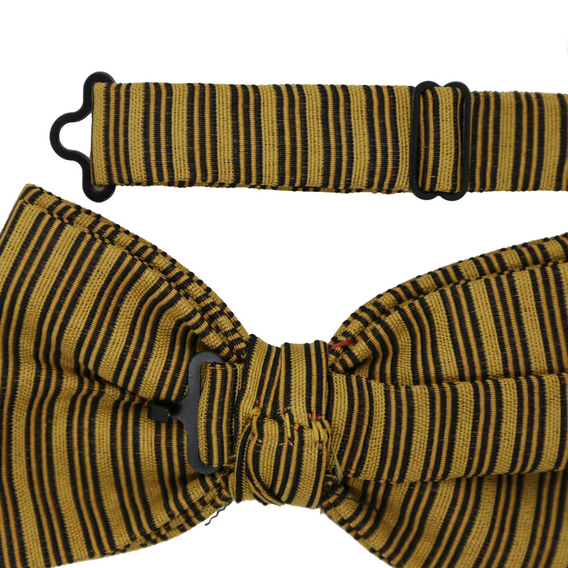 Cole Mustard Stripe Bowtie - FHYINC best men's suits, tuxedos, formal men's wear wholesale