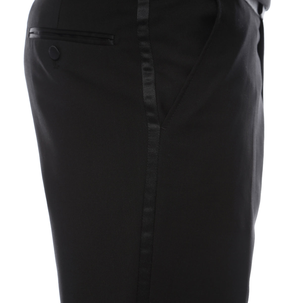Bronson Black Slim Fit Notch Lapel Tuxedo - FHYINC best men's suits, tuxedos, formal men's wear wholesale