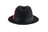 Ferrecci Brooks Soft 100% Australian Wool Felt Body With Removable Feather Fully Crushable Black Hat Great For Travel.
