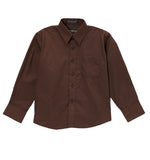 Ferrecci Boys Cotton Blend Brown Dress Shirt - FHYINC best men's suits, tuxedos, formal men's wear wholesale