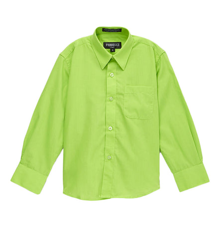 Ferrecci Boys Cotton Blend Lime Green Dress Shirt