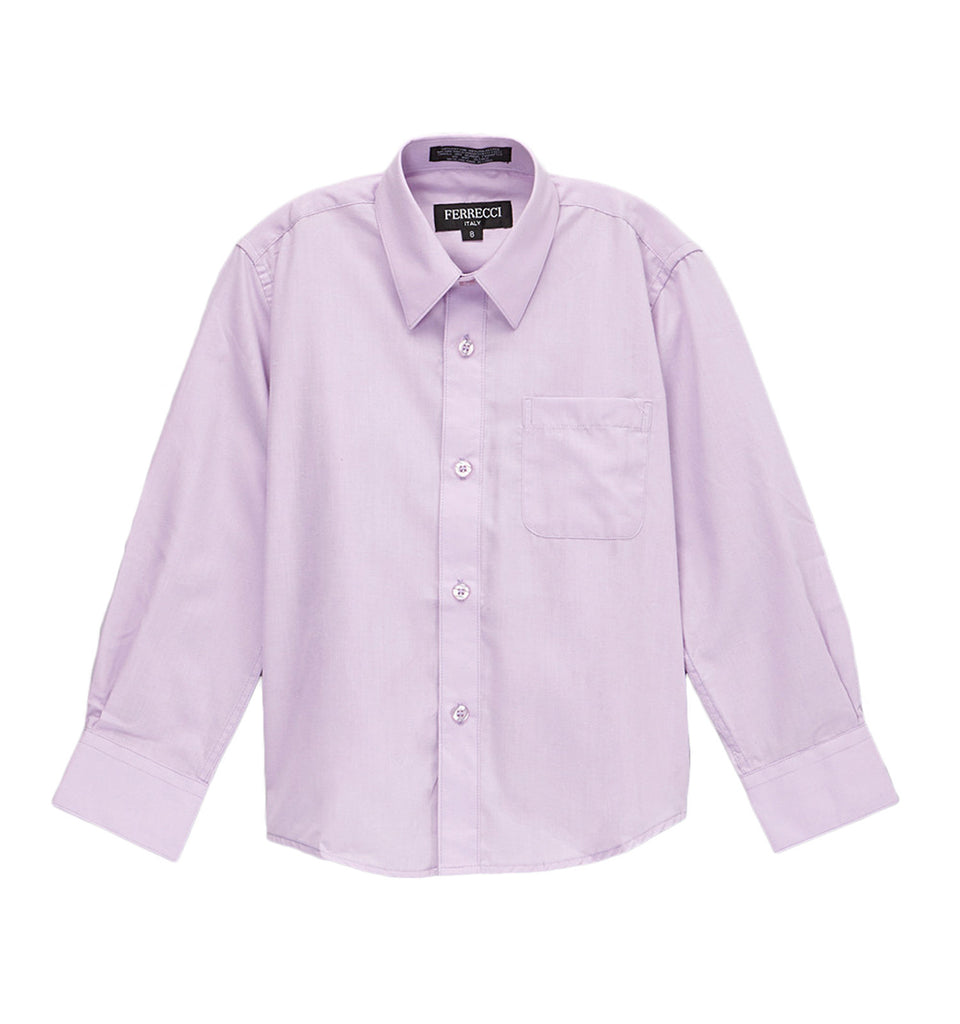 Ferrecci Boys Cotton Blend Lilac Dress Shirt - FHYINC best men