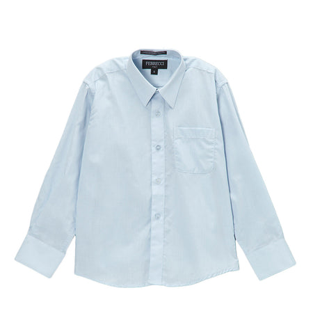 Ferrecci Boys Cotton Blend Light Blue Dress Shirt
