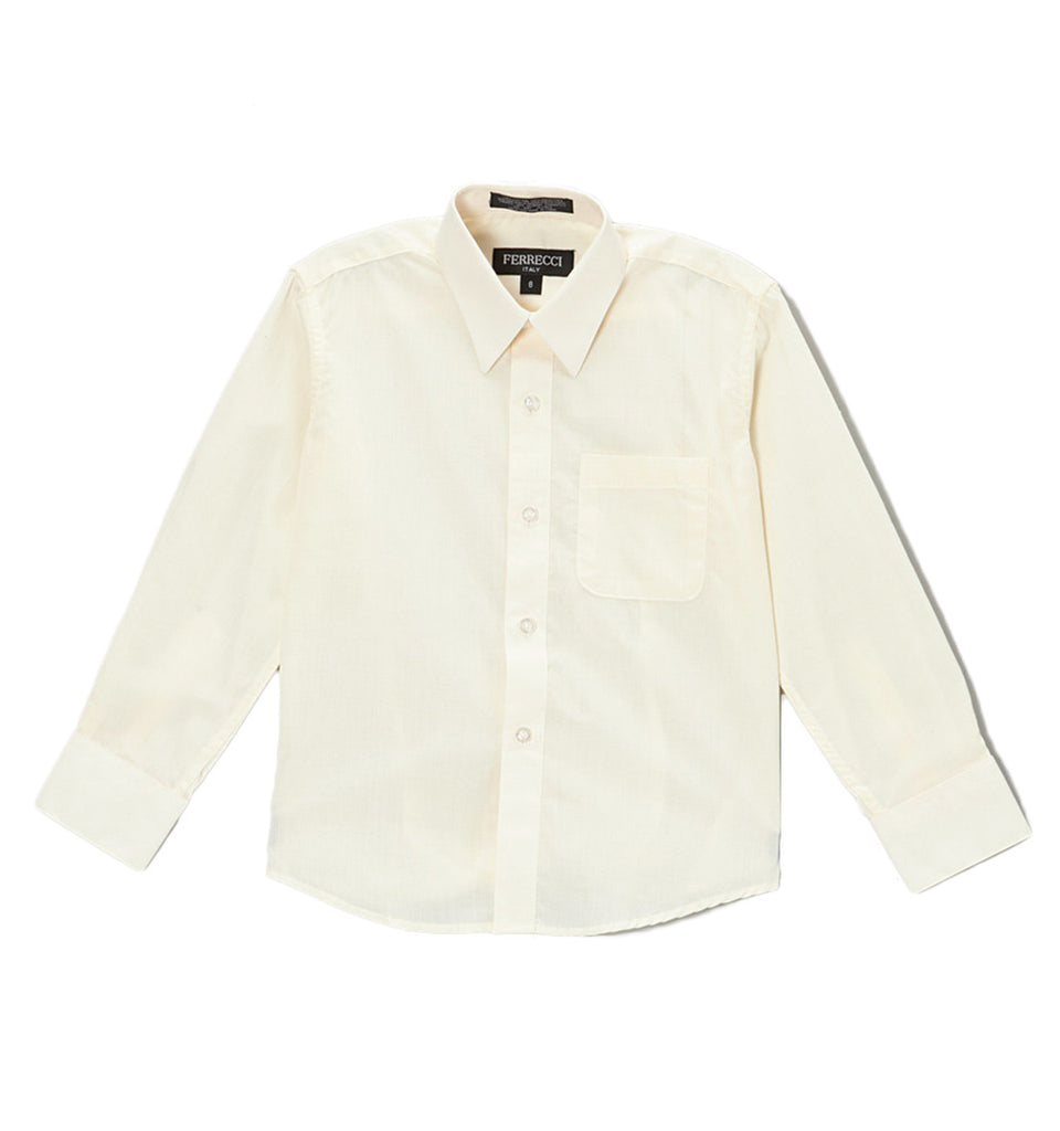 Ferrecci Boys Cotton Blend Off White Dress Shirt - FHYINC best men