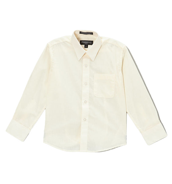 Ferrecci Boys Cotton Blend Off White Dress Shirt - FHYINC best men's suits, tuxedos, formal men's wear wholesale