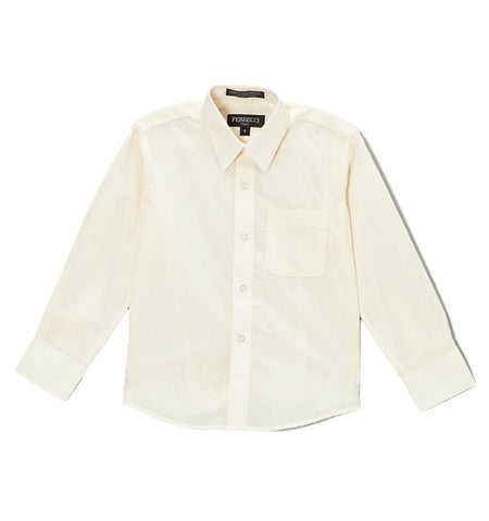Ferrecci Boys Cotton Blend Off White Dress Shirt