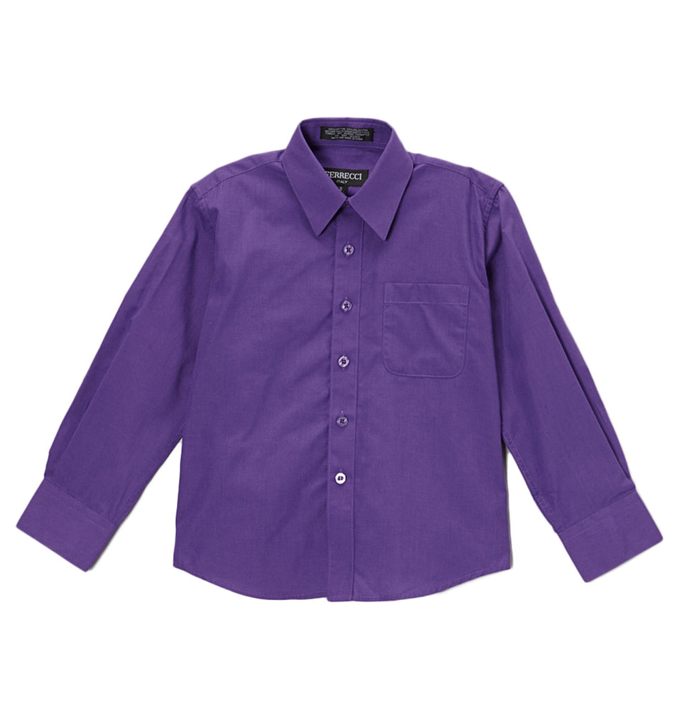 Ferrecci Boys Cotton Blend Purple Dress Shirt - FHYINC best men