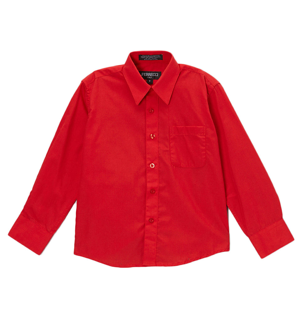 Ferrecci Boys Cotton Blend Red Dress Shirt - FHYINC best men