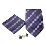Men's Funky Black-Purple Geometric Design 4-pc Necktie Box Set - FHYINC best men's suits, tuxedos, formal men's wear wholesale