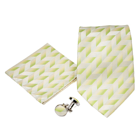 Men's Green Boxy Pattern Design 4-pc Necktie Box Set