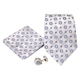 Men's Grey Floral Pattern Design 4-pc Necktie Box Set - FHYINC best men's suits, tuxedos, formal men's wear wholesale