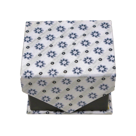 Men's Grey Floral Pattern Design 4-pc Necktie Box Set