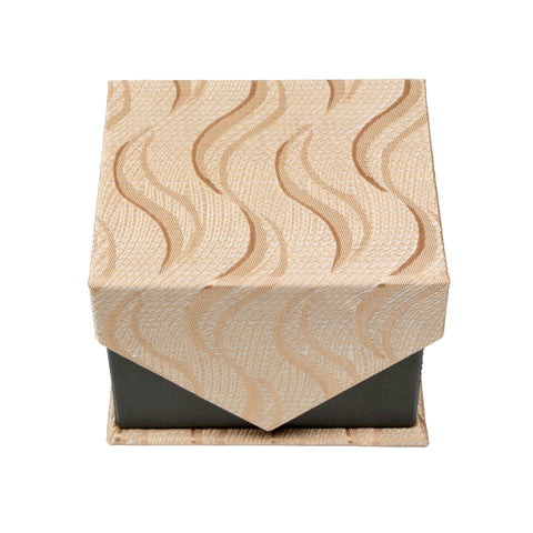 Men's Tan-Brown Wavy Pattern Design 4-pc Necktie Box Set