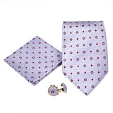 Men's Purple Geometric Grid Pattern Design 4-pc Necktie Box Set - FHYINC best men's suits, tuxedos, formal men's wear wholesale