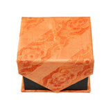 Men's Orange-Orange Striped Floral Pattern Design 4-pc Necktie Box Set - FHYINC best men's suits, tuxedos, formal men's wear wholesale