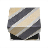 Men's Gold-Blue Striped Pattern Design 4-pc Necktie Box Set - FHYINC best men's suits, tuxedos, formal men's wear wholesale