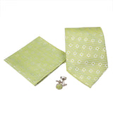 Men's Green-Green Striped Pattern Design 4-pc Necktie Box Set - FHYINC best men's suits, tuxedos, formal men's wear wholesale