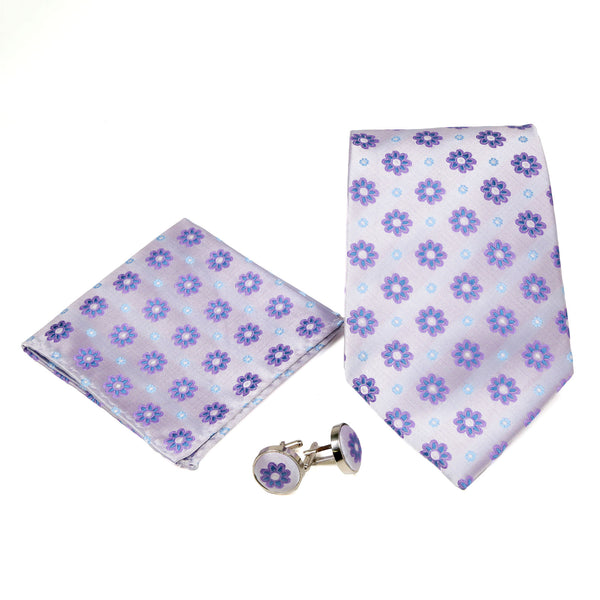 Men's Funky Purple Floral Pattern Design 4-pc Necktie Box Set - FHYINC best men's suits, tuxedos, formal men's wear wholesale