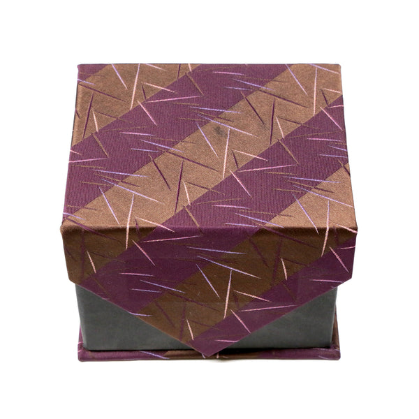 Men's Purple Brown Scattered Striped Design 4-pc Necktie Box Set - FHYINC best men's suits, tuxedos, formal men's wear wholesale