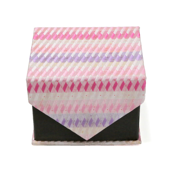 Men's Pink-Purple Boxy Geometric Design 4-pc Necktie Box Set - FHYINC best men's suits, tuxedos, formal men's wear wholesale