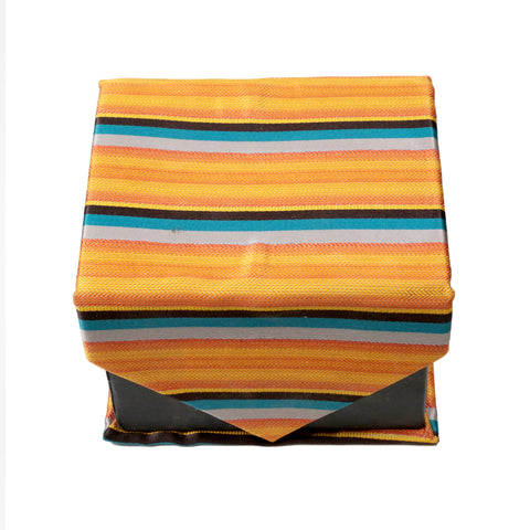 Men's Classic Orange-Blue Pattern Design 4-pc Necktie Box Set