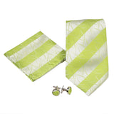 Men's Green-Silver Scattered Striped Design 4-pc Necktie Box Set - FHYINC best men's suits, tuxedos, formal men's wear wholesale