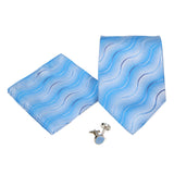 Men's Light Blue Wavy Pattern Design 4-pc Necktie Box Set - FHYINC best men's suits, tuxedos, formal men's wear wholesale