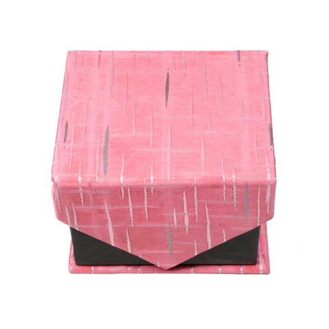 Men's Pink-Silver Scattered Pattern Design 4-pc Necktie Box Set