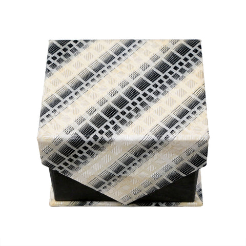Men's Grey Geometric Pattern Design 4-pc Necktie Box Set